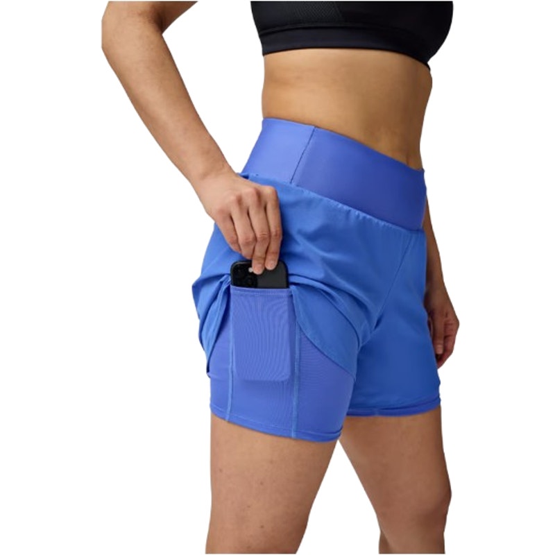 BROOKS Women's Chaser 5" 2-in-1 Shorts 2.0 Medium Bluebell Atheltic NWT