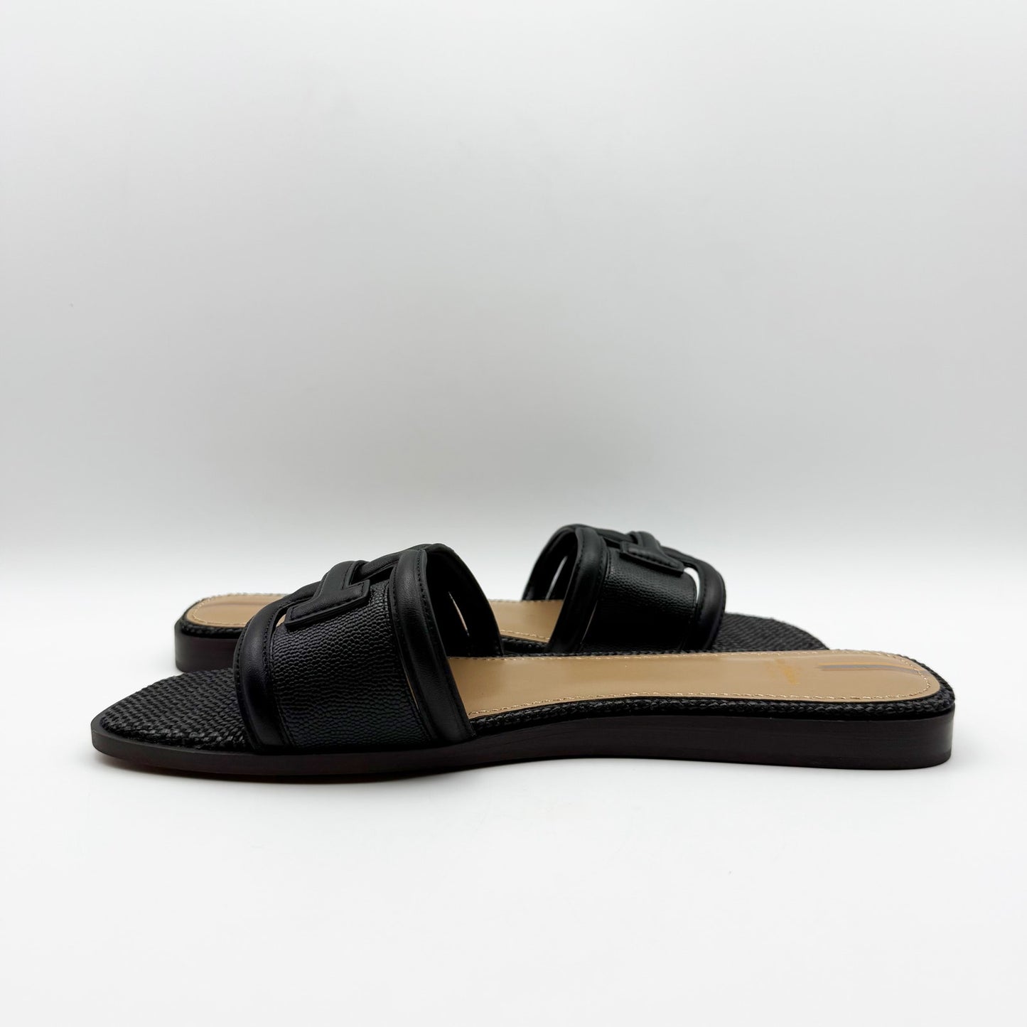 Sam Edelman Womens Irina Sandals US 9 EU 40 Black Leather Slip on Slide NIB