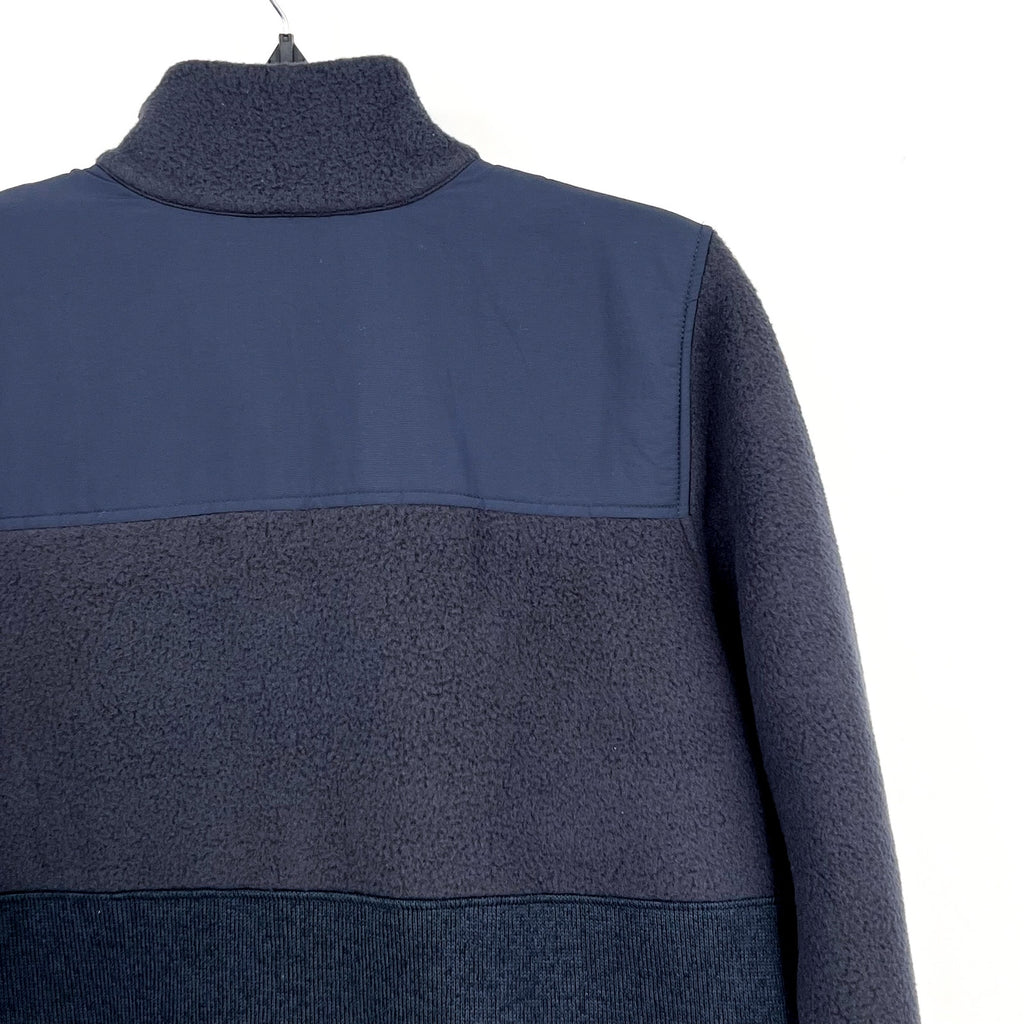 L.L. BEAN Men's Fleece Sherpa Hybrid Fleece Pullover Large Carbon Navy Blue NWT