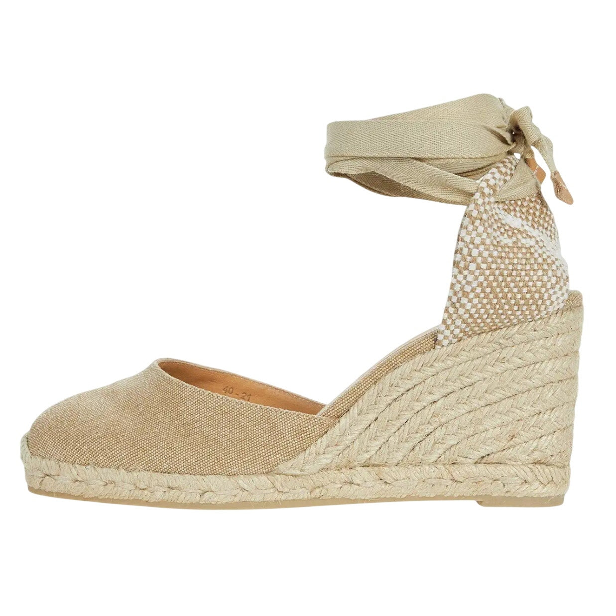 CASTANER Women's Carina 80 Wedge Espadrille Shoe Size US 7.5 EU 38 Tan/Sand