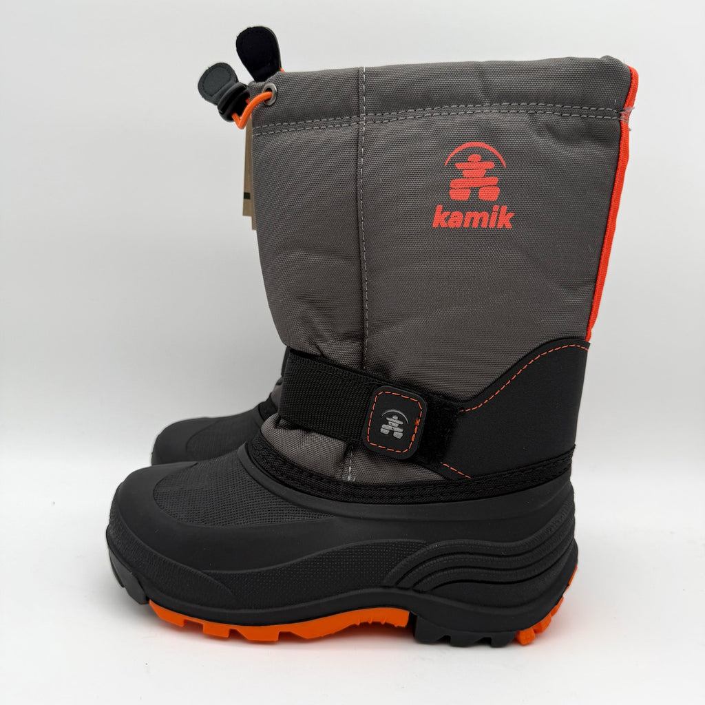 Kamik Kids Rocket Snow Boots US 13 Wide Grey Black Waterproof NIB