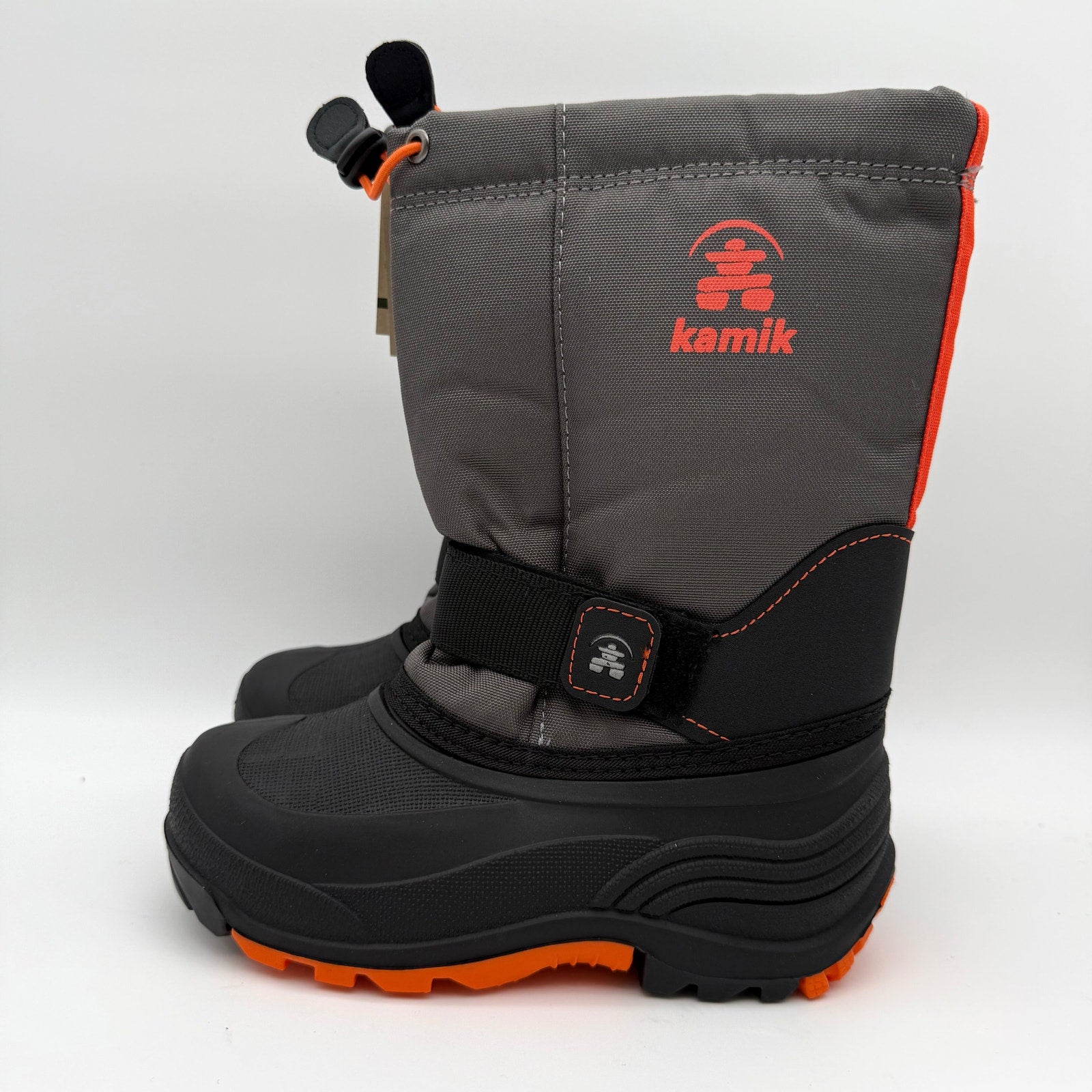 Kamik Kids Rocket Snow Boots US 13 Wide Grey Black Waterproof NIB