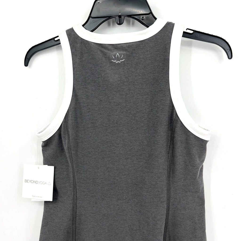 BEYOND YOGA Outlines Dress Small True Gray Heather Cloud White Spacedye NWT