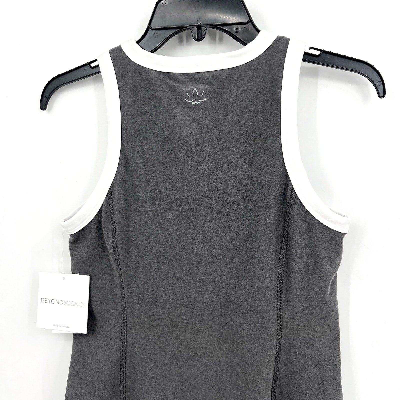 BEYOND YOGA Outlines Dress Small True Gray Heather Cloud White Spacedye NWT