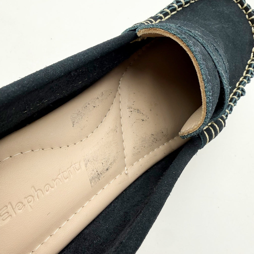 Elephantito Big Boys Alex Driver Moccasin Loafers Size 5 Navy Blue Suede NWOB