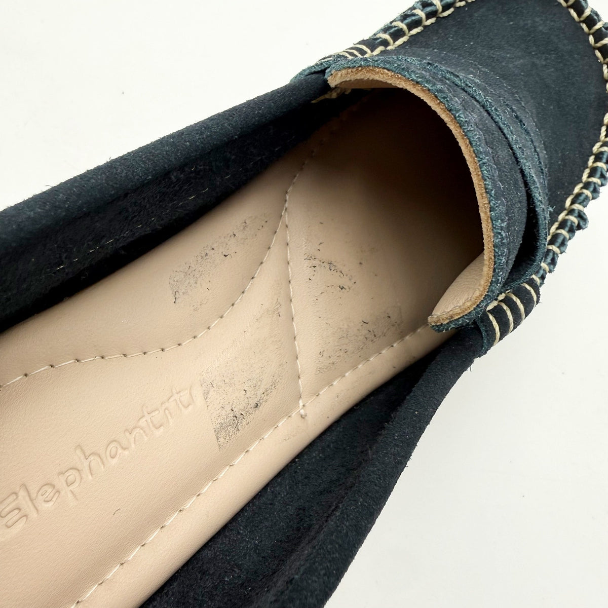 Elephantito Big Boys Alex Driver Moccasin Loafers Size 5 Navy Blue Suede NWOB