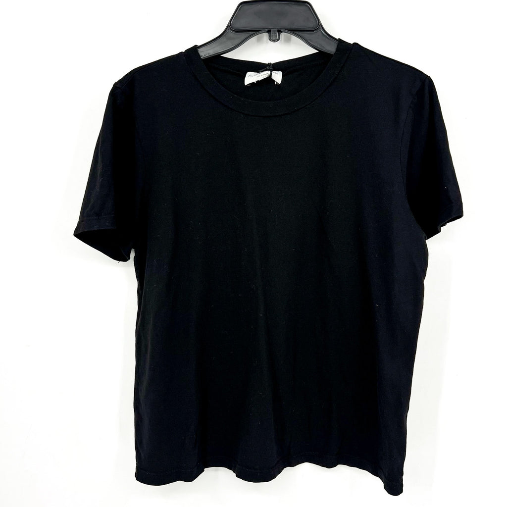 MICHAEL STARS Women's Becca Crew Neck Tee Small Black Cotton Short Sleeve NWT