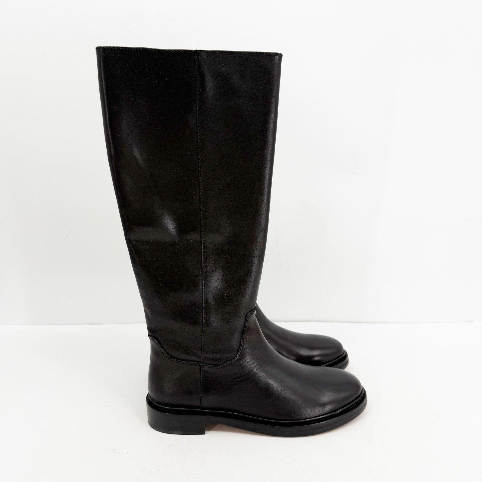 Madewell Womens The Drumgold Mid Calf Boot US 9 M Black Leather NIB