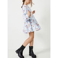 BARDOT Girls Ella Broderie Dress Size 8 Blue Floral Size Long Sleeve NWT