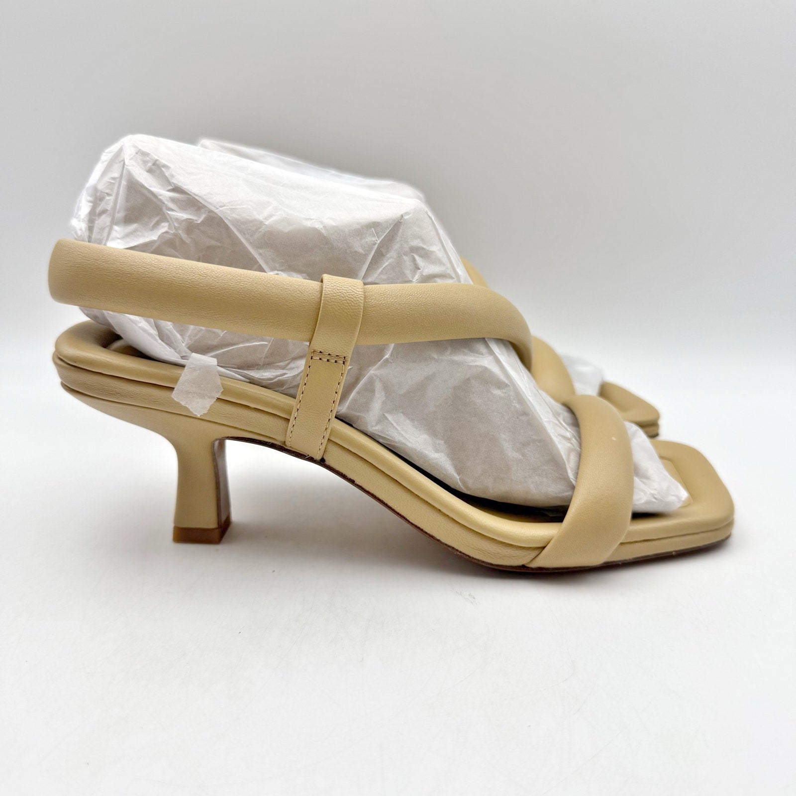 Vince Womens Coline Sandal Heel US 5.5M EU 35.5 Tan Nude Leather NIB