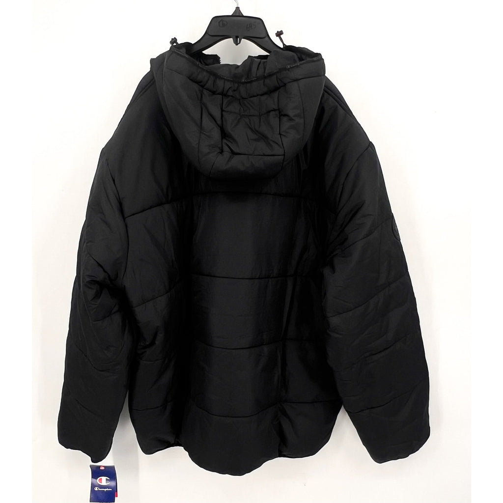 CHAMPION Men's Down Hooded Winter Jacket 2XL Plus Black Water Resistant NWT