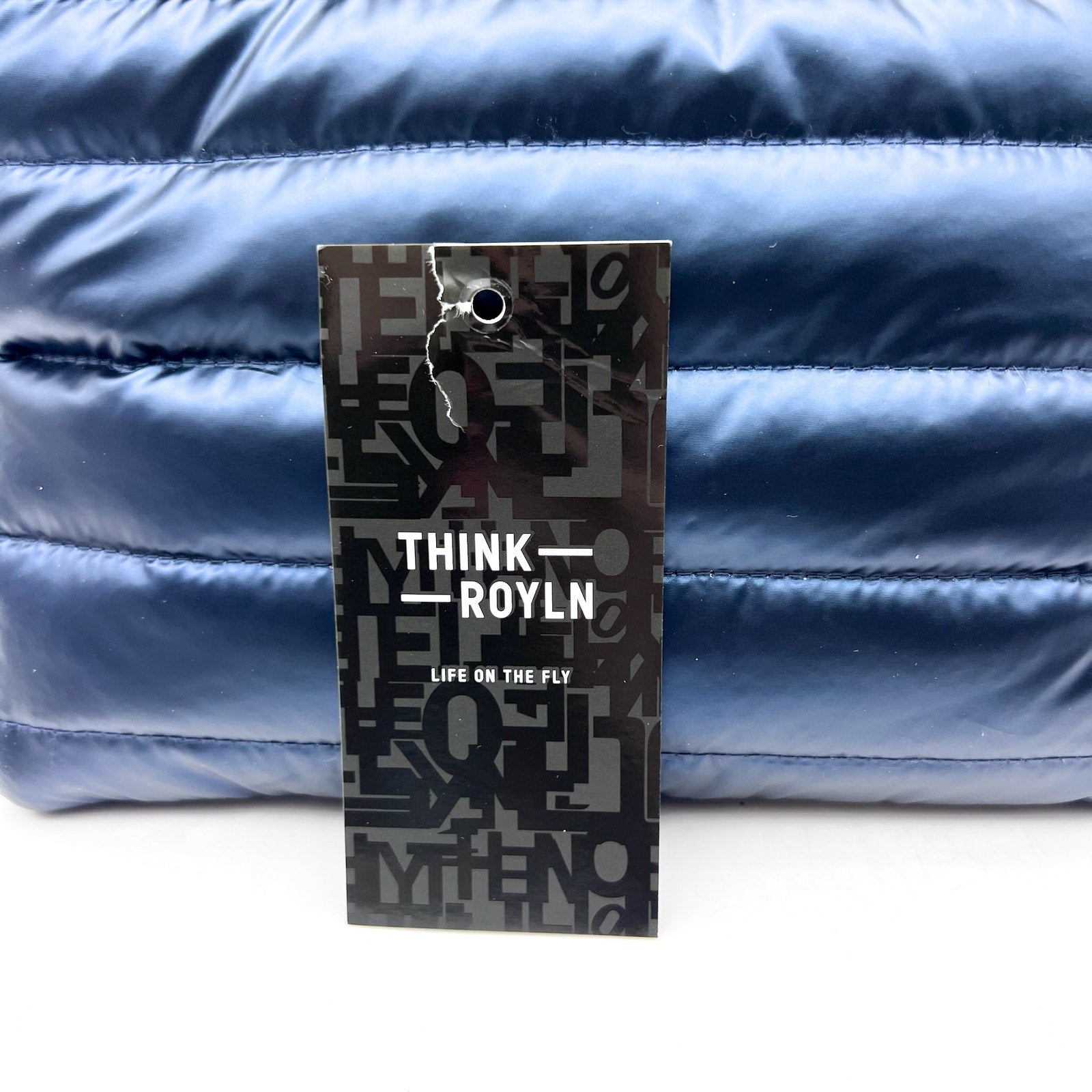 THINK ROYLN Quilted Downtown Crossbody Bag Blue Pearl Indigo NWT