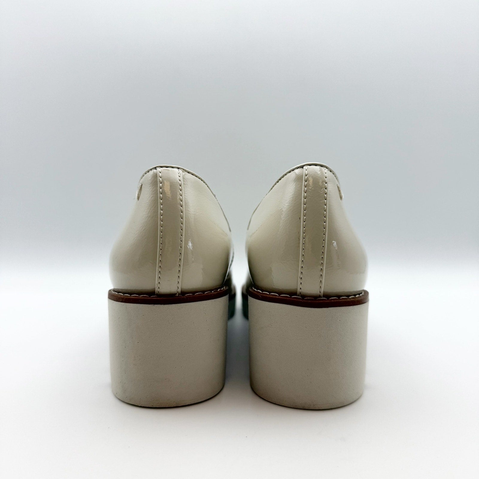 Vionic Women's Willa Wedge Slip on Shoes Size 9.5 WIDE Cream Patent Leather NIB