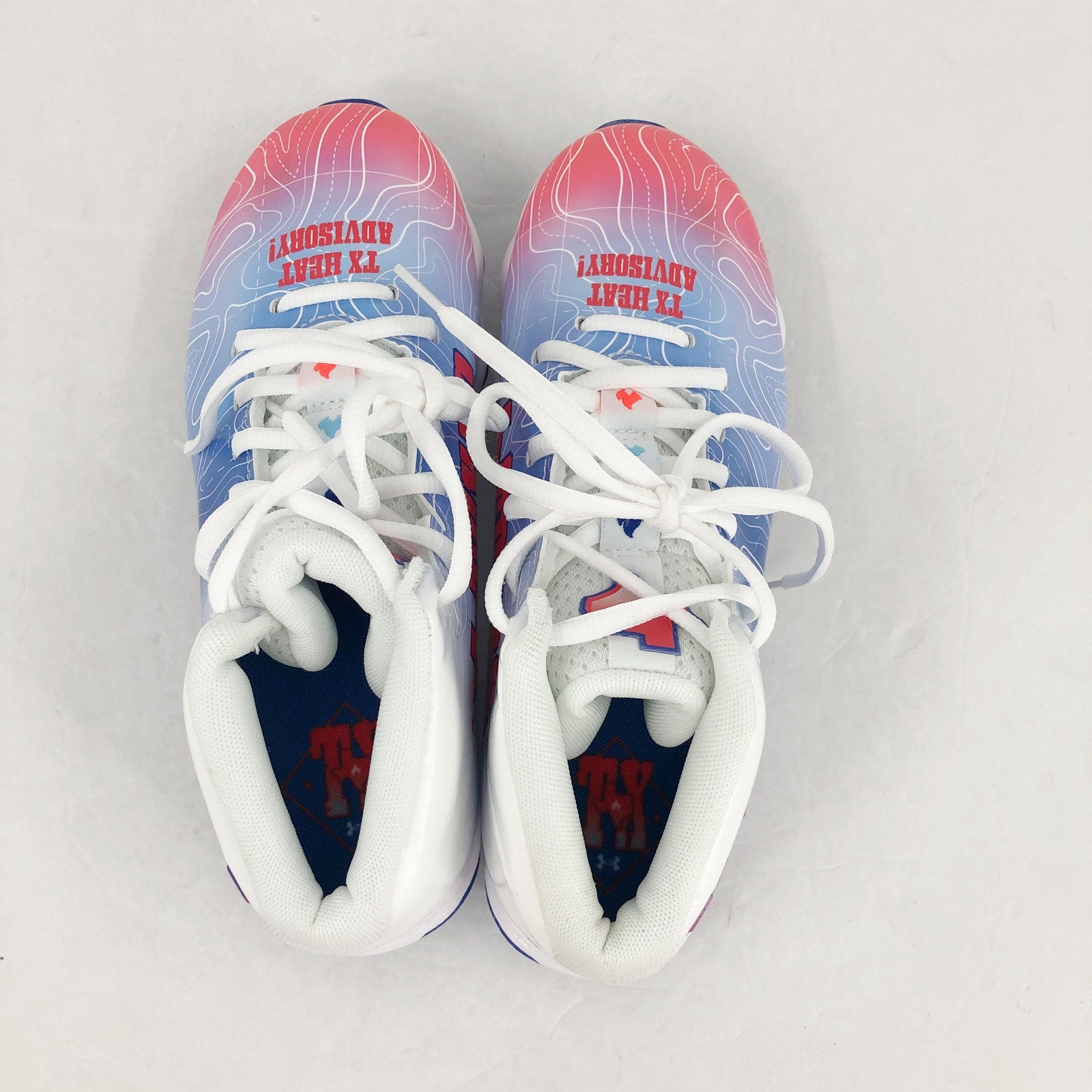 Under Armour Boys Spotlight Fran RM 4 TX Football Cleats 2.5 Red White Blue NWOB
