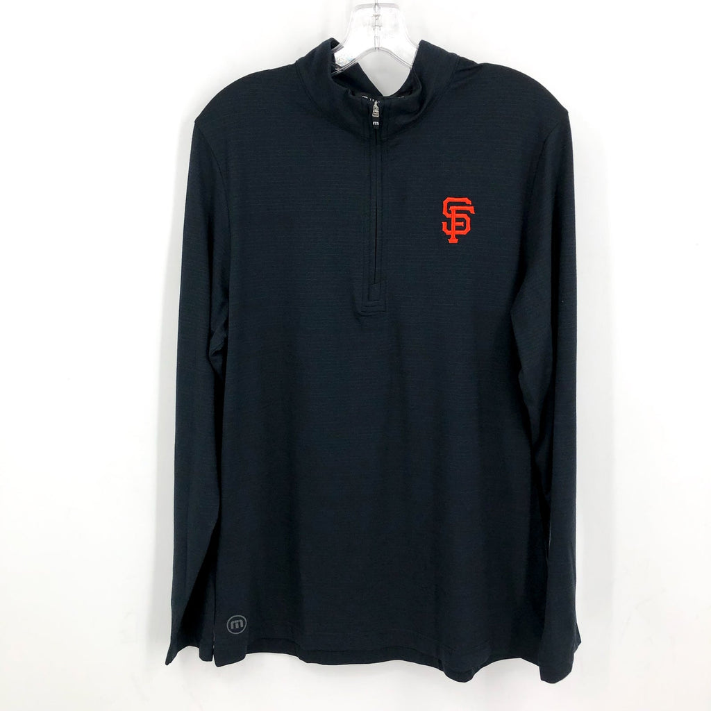 TRAVIS MATHEW Mens San Francisco Giants The Heater Quarter-Zip Medium Black NWT