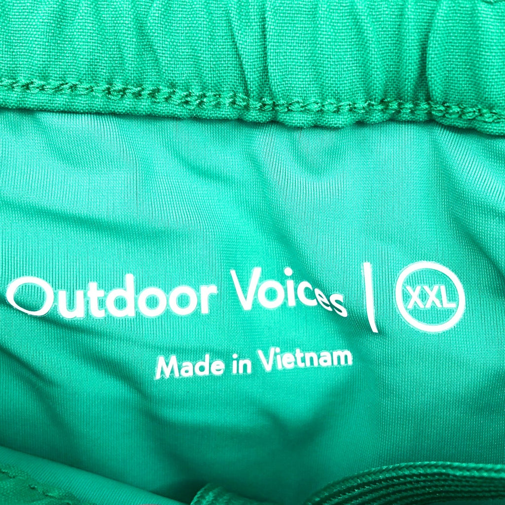 OUTDOOR VOICES Mens High Stride 5" Athletic Shorts XXL Ivy Green Lightweight NWT