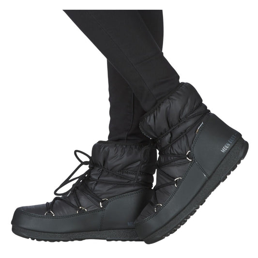 Moon Boot Low Nylon Ankle Boots Size EU 36 US 5.5 Black Waterproof NWOB