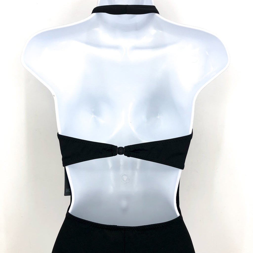 NORMA KAMALI Women's Halter Mio One Piece Swimsuit Medium Black Underwire NWT