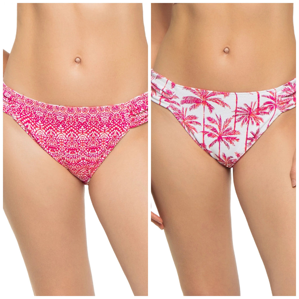 TOMMY BAHAMA Island Cays Hipster Bikini Bottom XS Pink Maui Print Reversible NWT