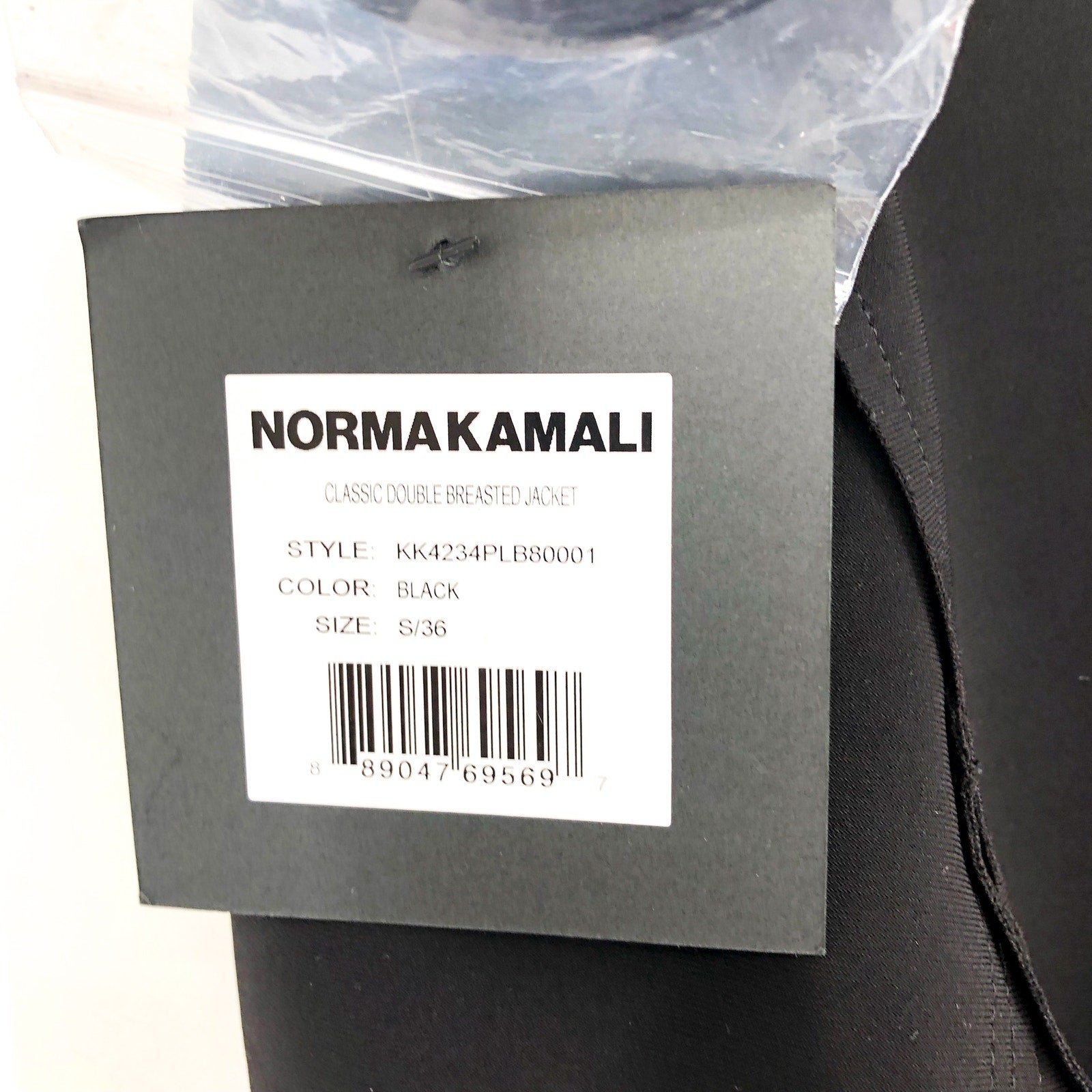 NORMA KAMALI Women's Classic Double-Breasted Jacket Small 36 Black Blazer NWT