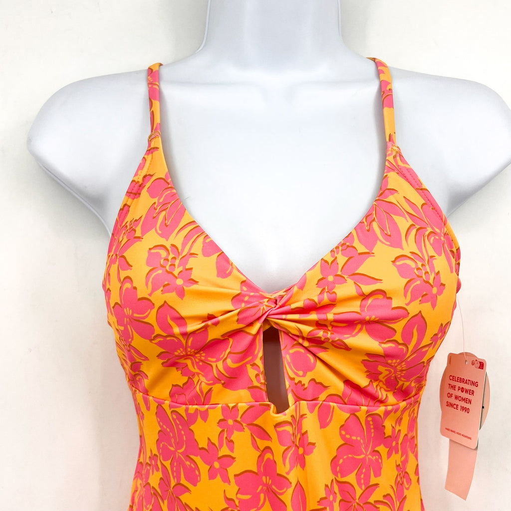 ROXY Big Girls Island Time One-Piece Swimsuit Size 16 Orange Golden Rays NWT