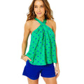 LILLY PULITZER Womens Rori Halter Top Small Botanical Green Hotter Spot NWT