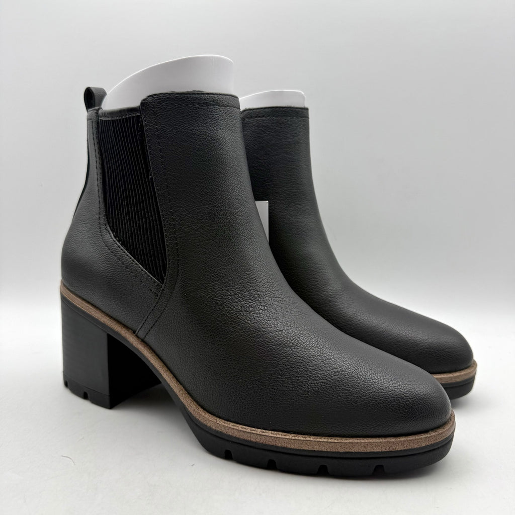 Naturalizer Womens Madalynn Ankle Bootie Size 8 Wide Black Water Repellent NIB