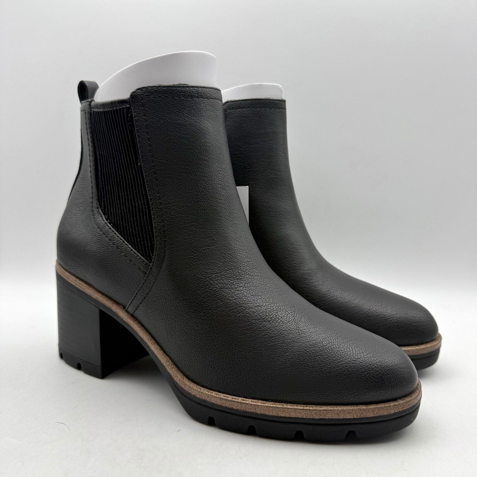 Naturalizer Womens Madalynn Ankle Bootie Size 8 Wide Black Water Repellent NIB