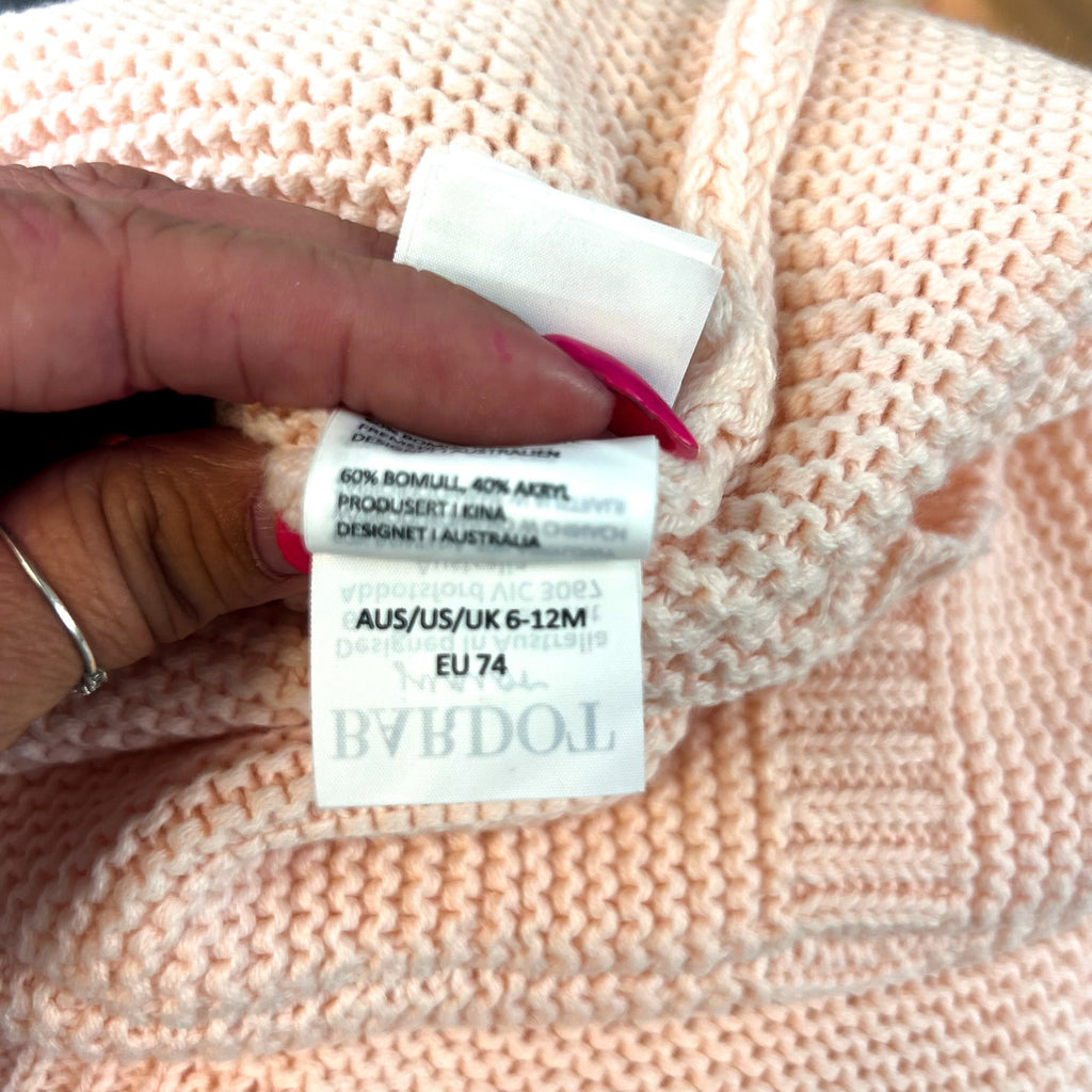 BARDOT Baby Girl Andi Knit Dress 6-12 Months Peach Pink Halter Neck NWT