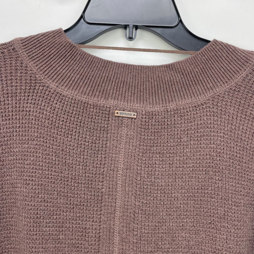 prAna Womens Milani Henley Dress Medium Clove Red Waffle Knit Thermal LS NWT