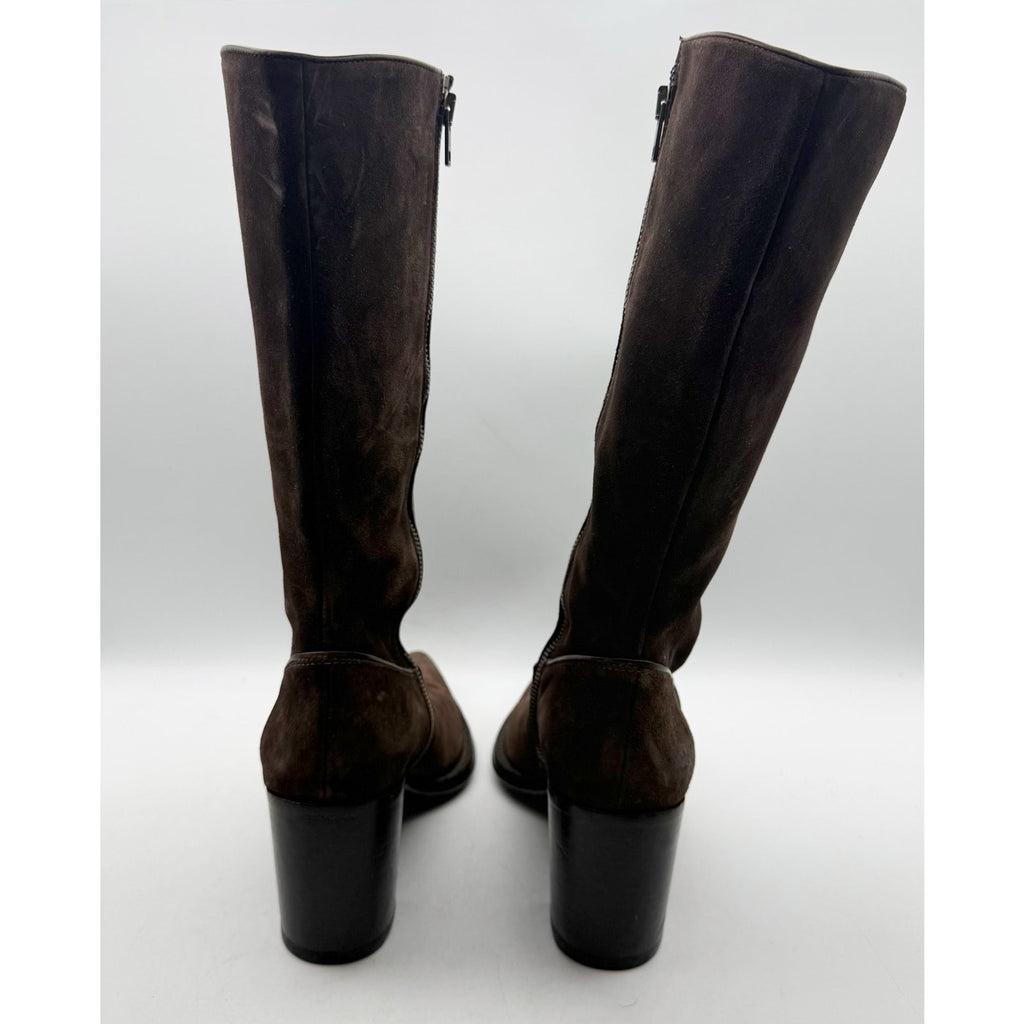 RE/DONE Womens 90s Western Knee High Boots EU 37 US 7 Brown Suede EUC