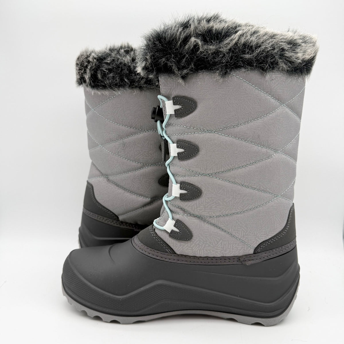 Kamik Big Kids SNOWANGEL Boots Size 7 EU 39 Grey Blue Insulated Waterproof NIB