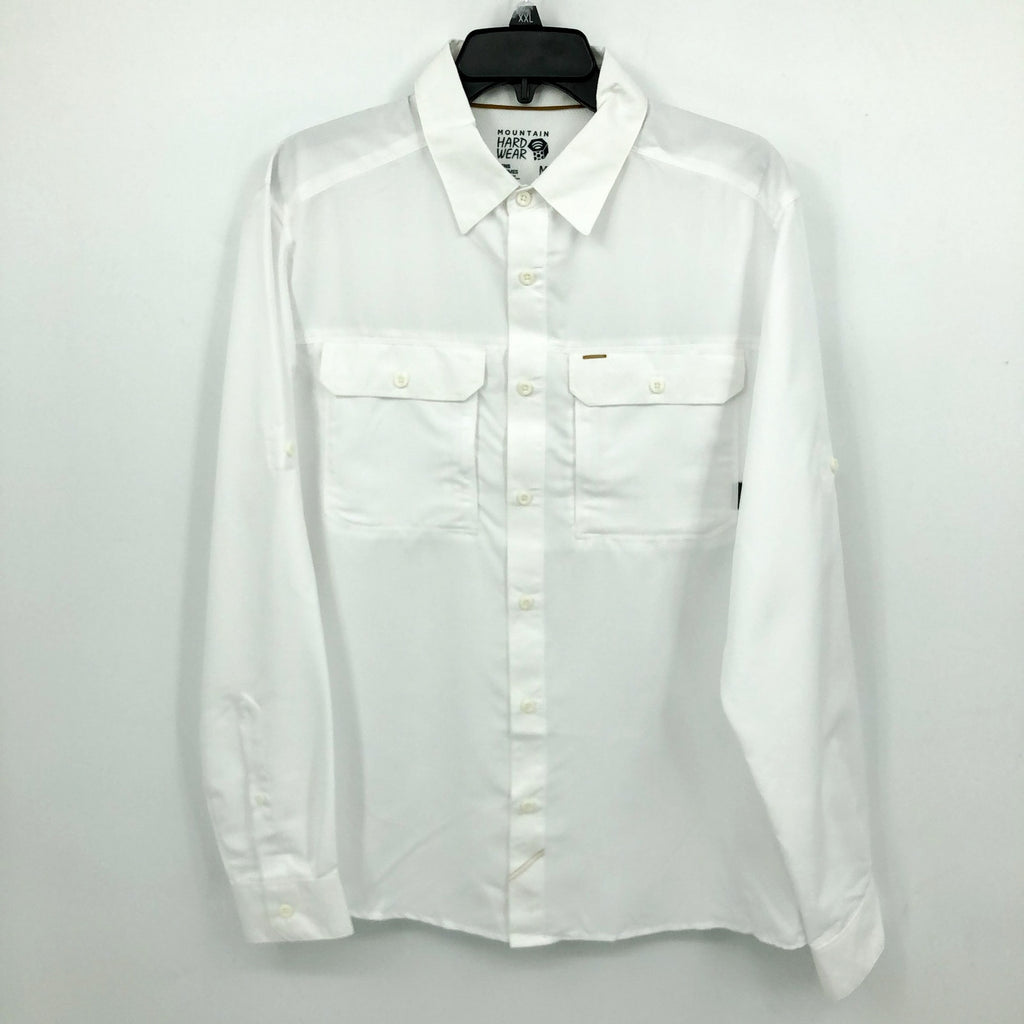 MOUNTAIN HARDWEAR Men's Canyon Long Sleeve Shirt Medium White Button Front NWT