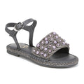 Sam Edelman Kids Holly Sandals US 2 M EU 33.5 Mockingbird Grey Linen NIB