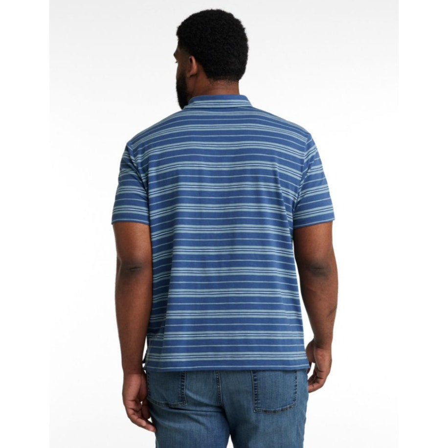 L.L. BEAN Men's Lakewashed Performance Polo 3XL Short-Sleeve Blue Stripe NWT
