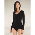 ICEBREAKER Women's Merino 150 Siren Long Sleeve Sweetheart Top Large Black NWT