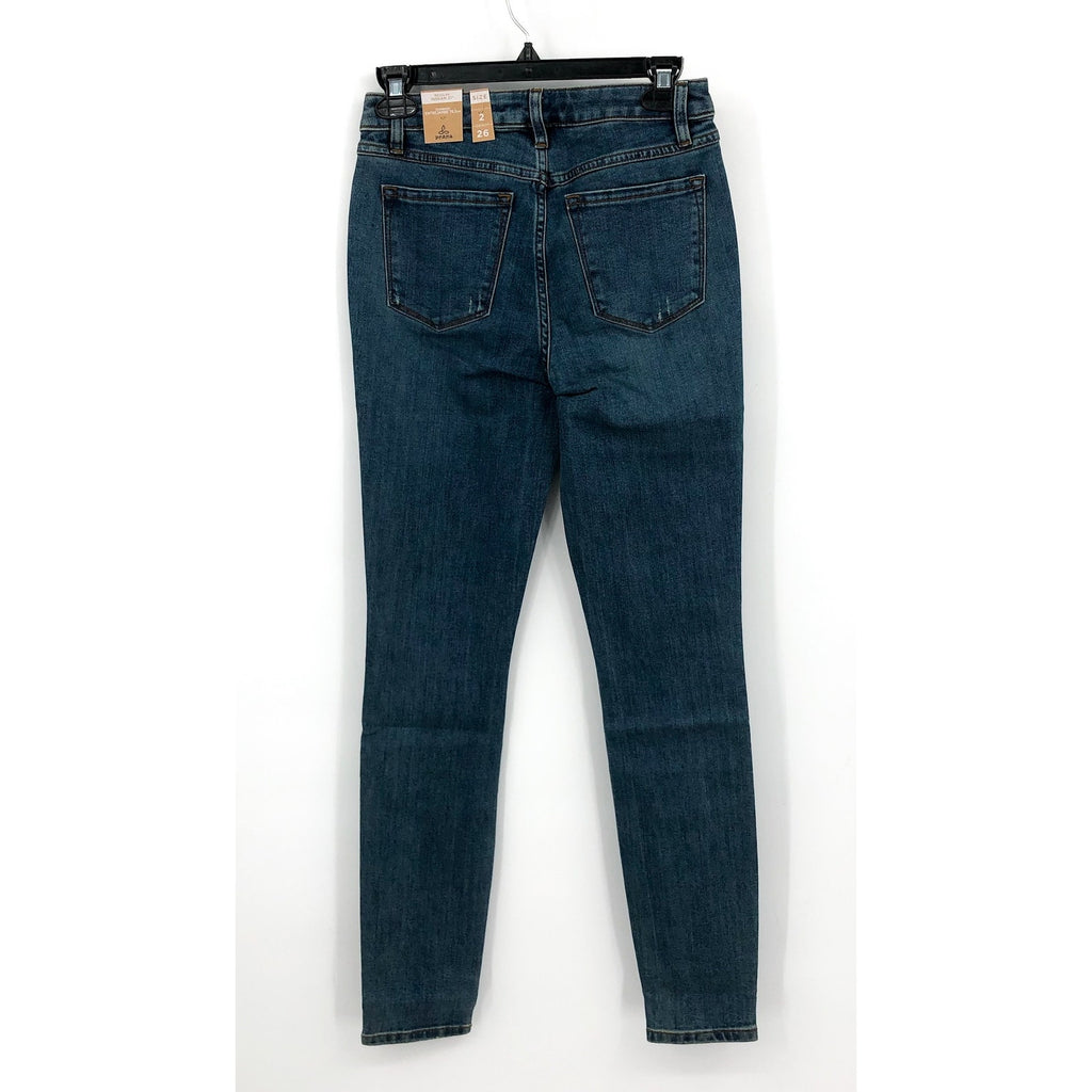 PRANA Womens Sienna Mid Rise Skinny Jeans 26x31 US 2 True Blue Stretch Denim NWT