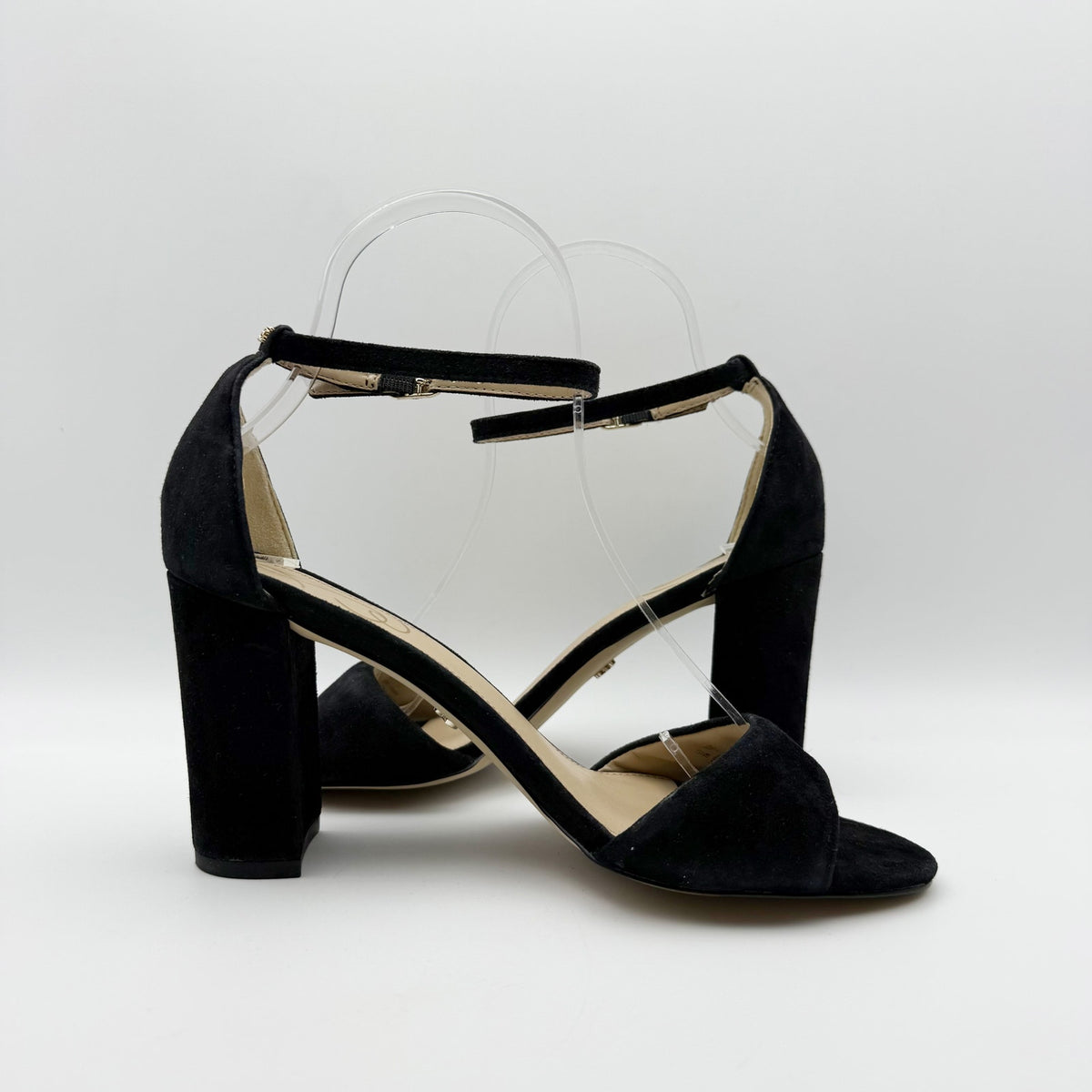Sam Edelman Womens Robyn Heels Size 10 M Black Suede Ankle Strap NWOB