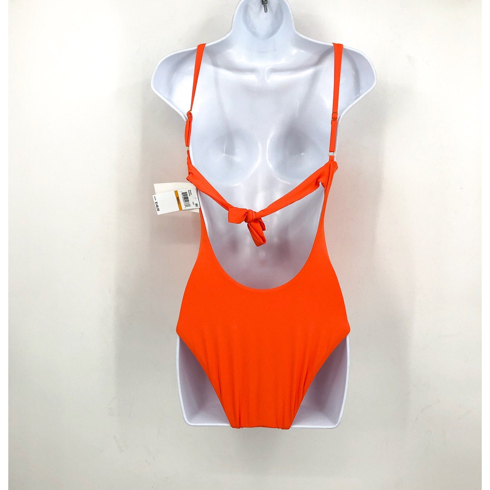 BECCA Women's Baja Mar One Piece Swimsuit Small Orange Carrot High Neck NWT