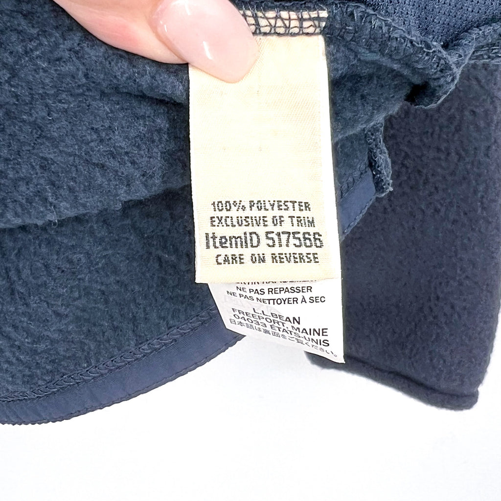 L.L. BEAN Men's Fleece Sherpa Hybrid Fleece Pullover Large Carbon Navy Blue NWT