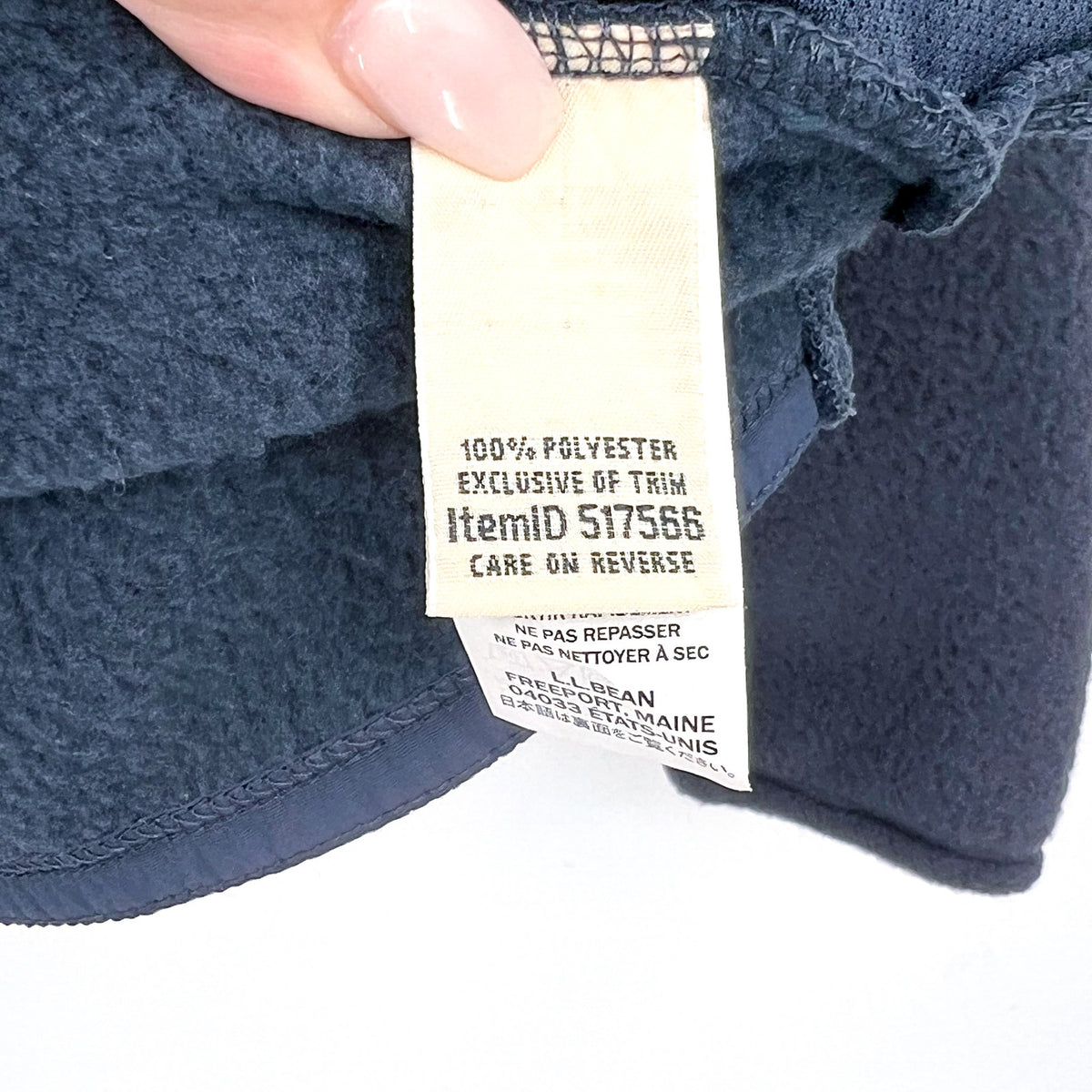 L.L. BEAN Men's Fleece Sherpa Hybrid Fleece Pullover Large Carbon Navy Blue NWT