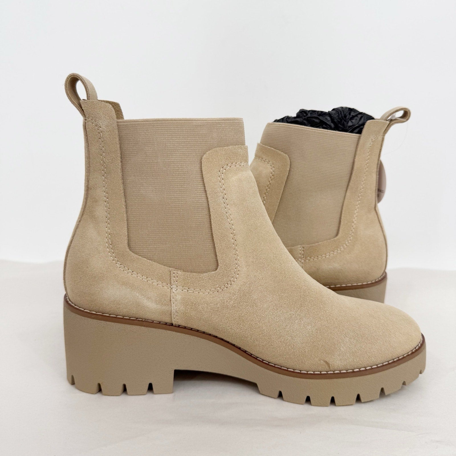 Blondo Womens Dyme Ankle Boots US 10 M Beige Sand Suede Waterproof NWOB