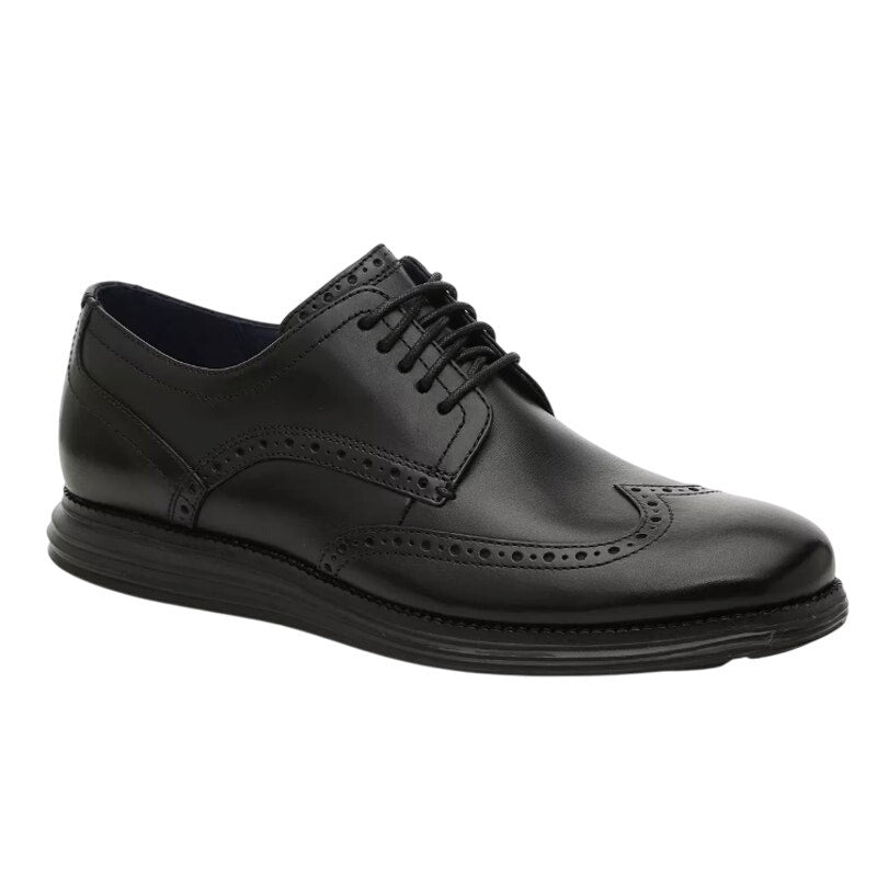 Cole Haan Mens Original Grand Wing Tip Oxford Shoes US 11 M Black Leather NWOB