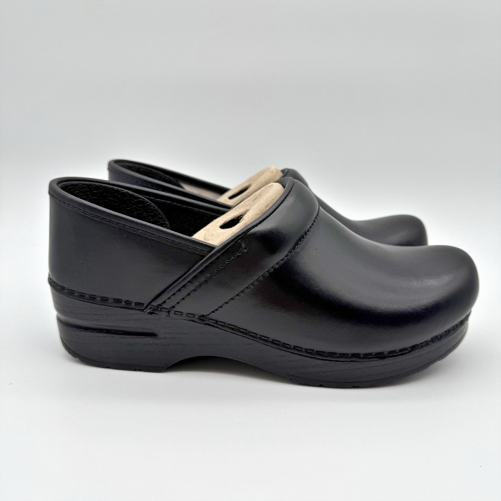 Dansko Womens Professional Clogs EU 41 US 11 Wide Black Box Leather Slip On NWOB
