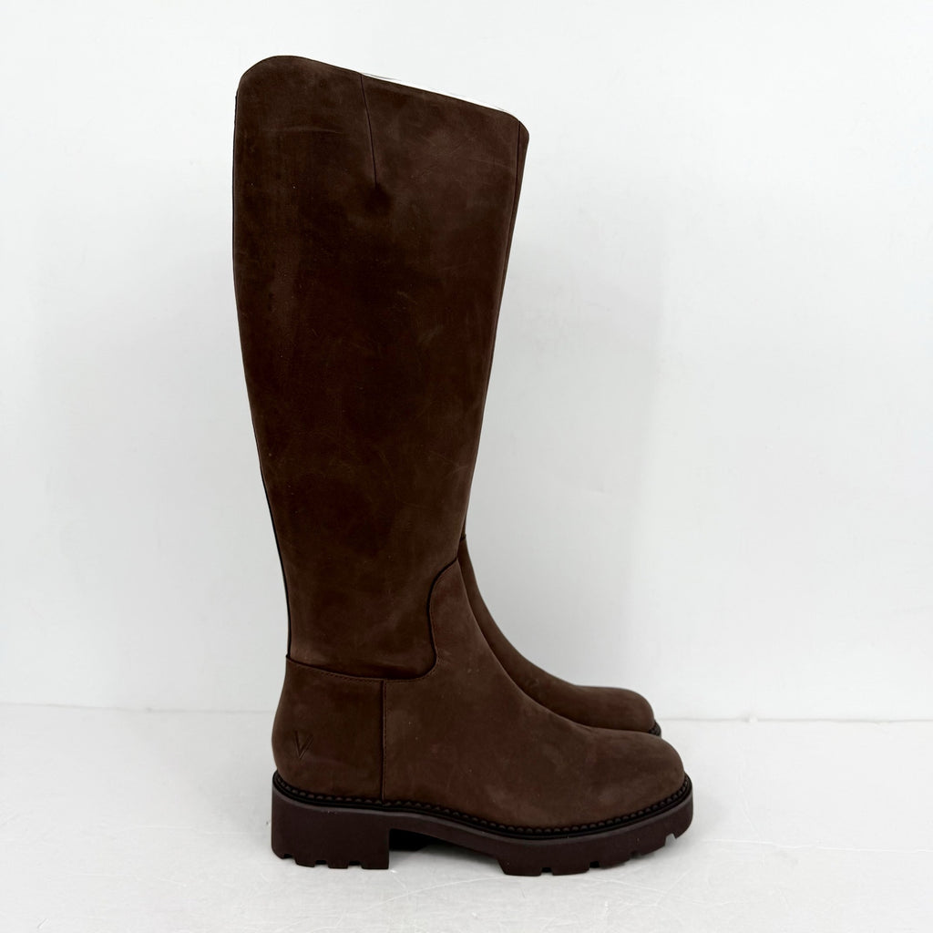 VIONIC Womens Fallbrook Knee High Boots Size 7.5 EU 38 Brown Leather NWOB