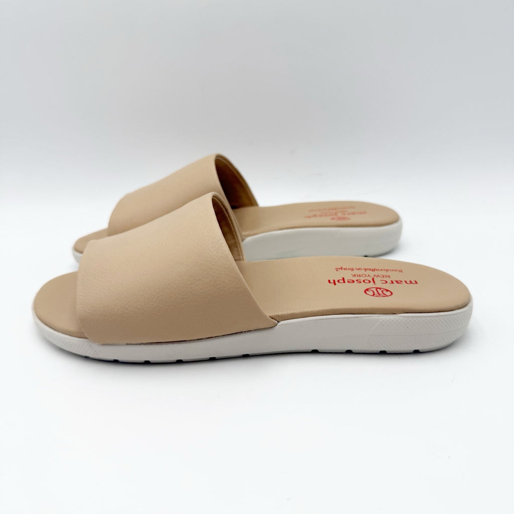 Marc Joseph New York Womens Elisabeth Slide Sandals US 5 Blush Nude Leather NIB