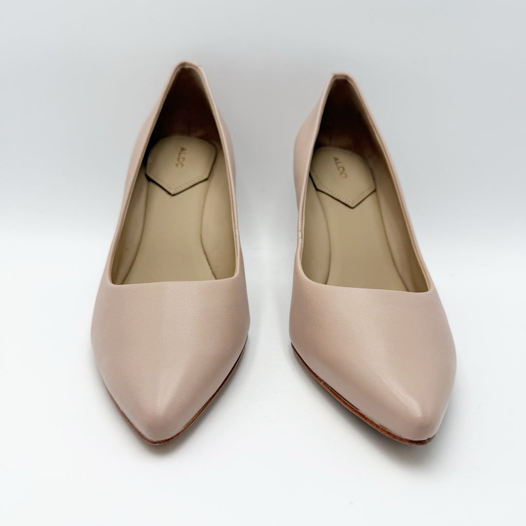 Aldo Womens Coronitiflex Pumps Size 11 M EU 42.5 Nude Bone Leather NWOB
