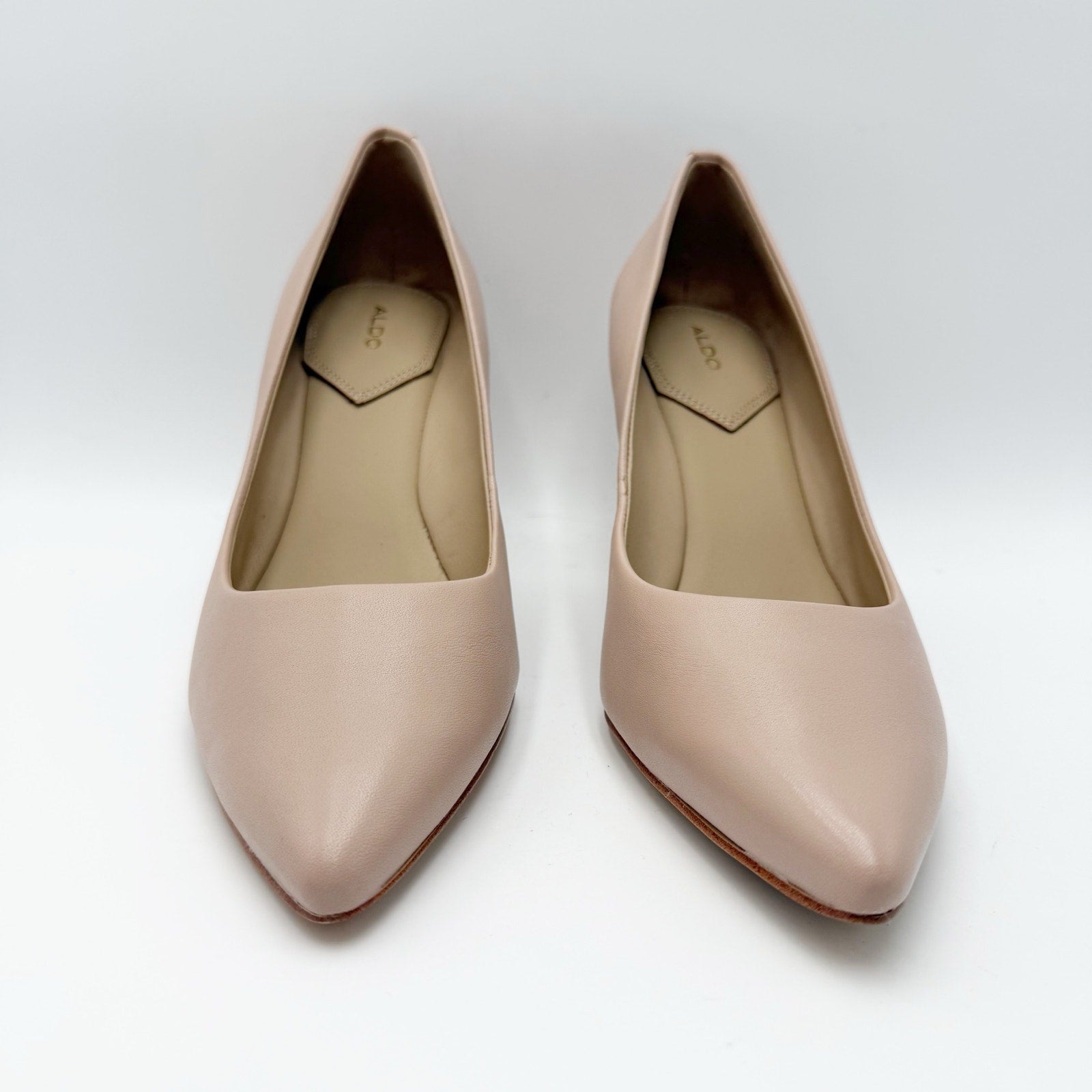 Aldo Womens Coronitiflex Pumps Size 11 M EU 42.5 Nude Bone Leather NWOB