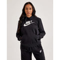 Nike Womens Graphic Club Hoodie 2X Black Fleece Pullover Sweatshirt NWT