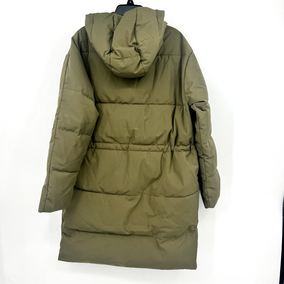 EVERLANE Women's The ReNew Long Puffer Jacket XS Army Green Hood Coat NWT